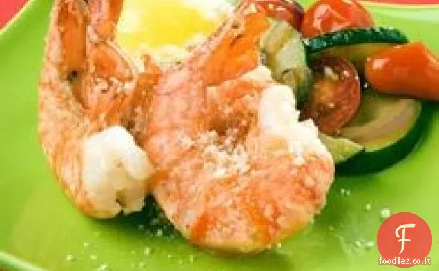 Gamberi tigre alla griglia al limone e aglio