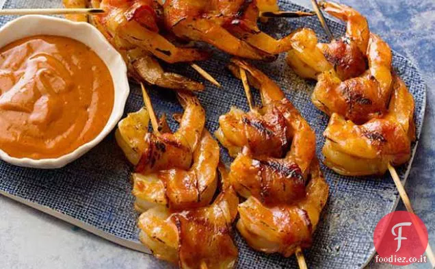 Gamberi avvolti in pancetta con salsa barbecue Chipotle