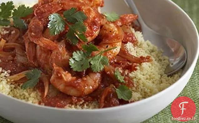 Stufato di gamberi e Harissa con couscous