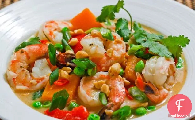 Panang Zucca al curry e zuppa di gamberi