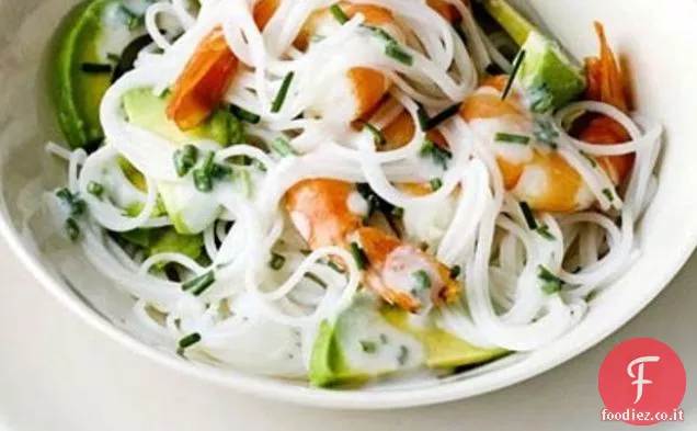 Insalata di gamberi e avocado con salsa di cocco