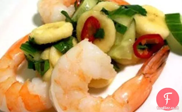 Salsa di banana tailandese con gamberoni
