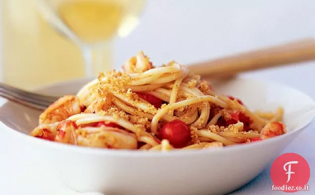Aglio piccante Gamberetti e pomodoro Spaghetti