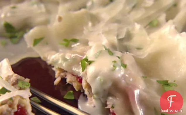 Ravioli di tacchino e mirtilli rossi