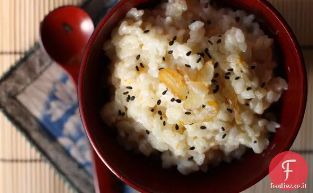 Budino di riso con Yuzu, vaniglia e Sake