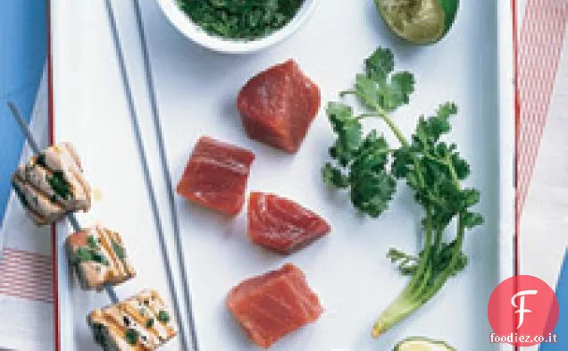 Spiedini di tonno alla griglia