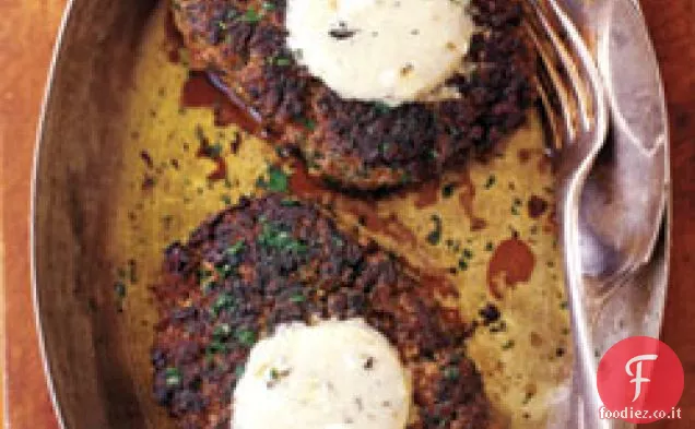 Controfiletto tritato con burro di formaggio blu