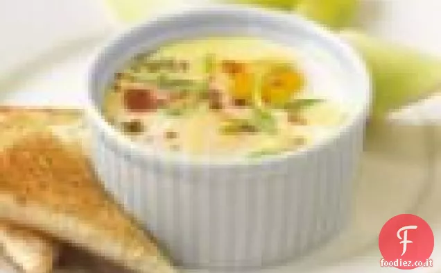 Uova coccolate con pancetta e formaggio di capra
