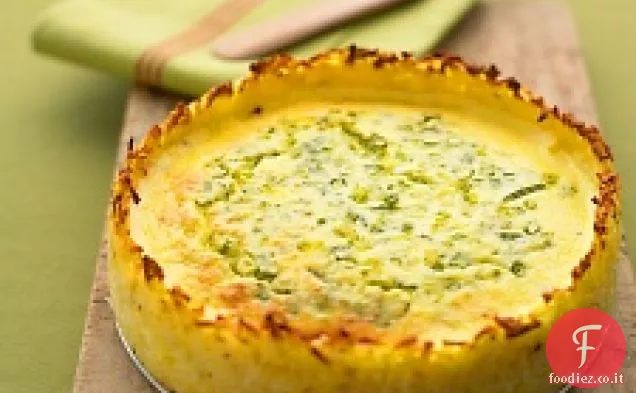 Quiche di formaggio di capra con crosta di Hash-marrone