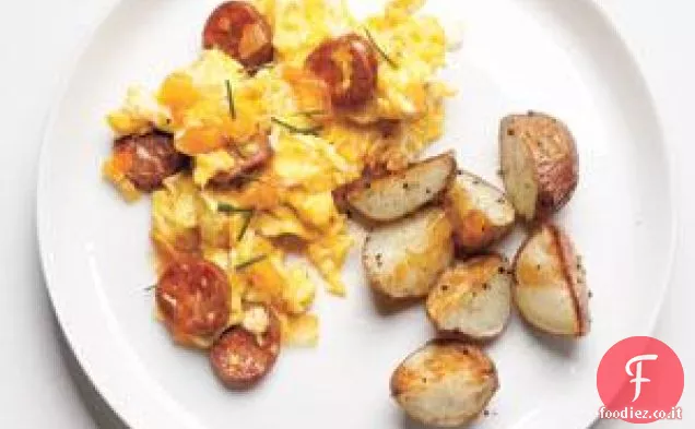 Uova strapazzate con Chorizo e cipolle Ricetta