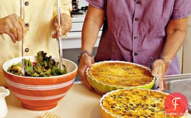 Quiche di pollo-Olive-Cheddar