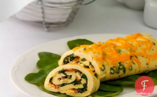 Involtino di frittata di spinaci e cheddar