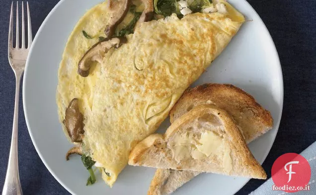Omelette di funghi selvatici e formaggio di capra