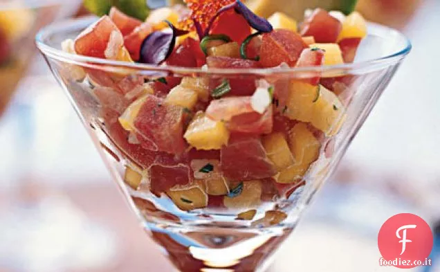 Ahi Tonno Seviche con Mango e Avocado