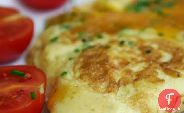 Frittata di Cheddar, erba cipollina e panna acida