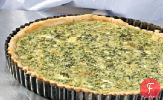 Spinaci, formaggio di capra e erba cipollina Quiche