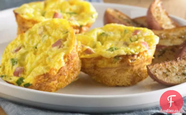 Prosciutto crudo senza crosta e mini quiche svizzere