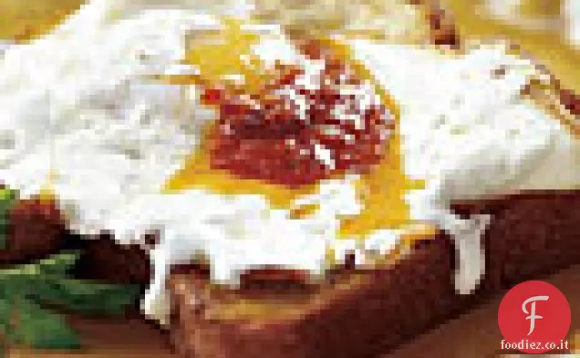 Olio d'oliva Uova fritte con Mozzarella e Harissa