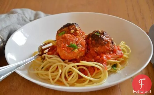 Spaghetti e polpette di tacchino