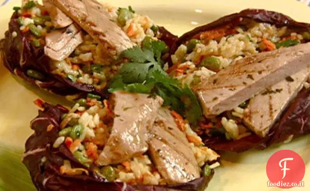 Edamame-Insalata di riso con tonno Teriyaki