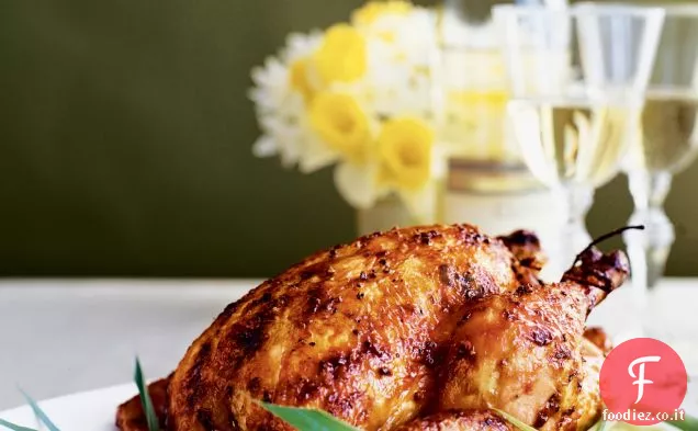 Polli arrosto con smalto pepe nero-acero