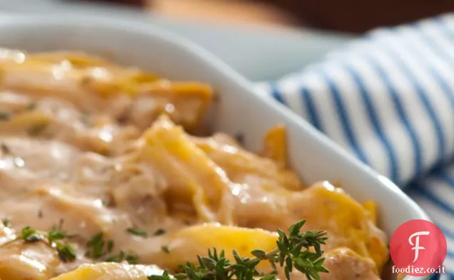 Pollo al forno e tagliatelle