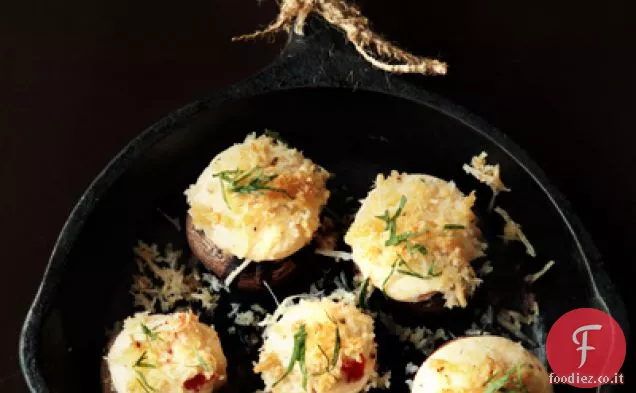 Funghi ripieni di formaggio saporiti