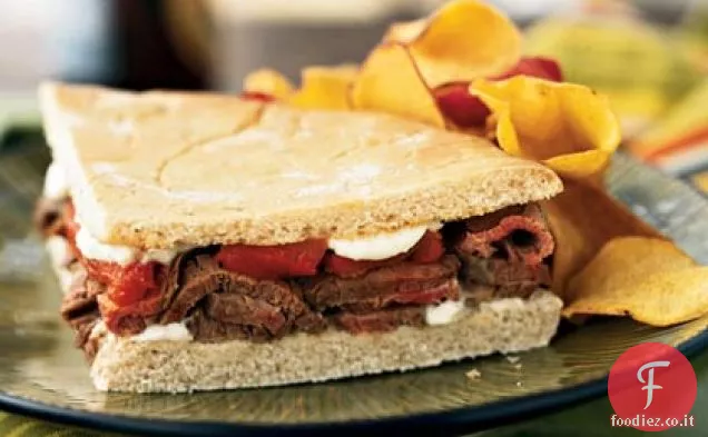 Panino alla griglia di manzo e pepe