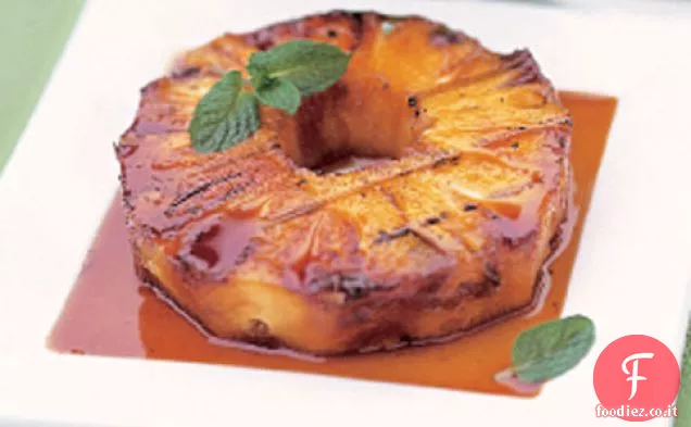Ananas alla griglia glassato al miele
