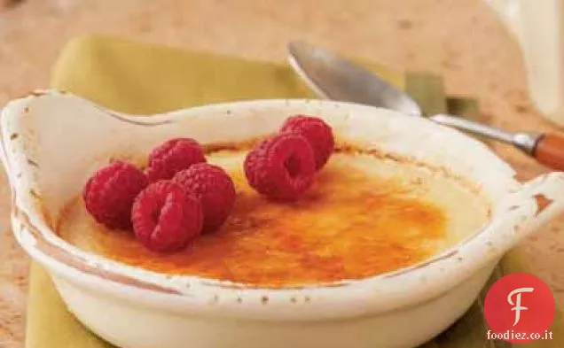 Crème Brûlée al miele con Lamponi