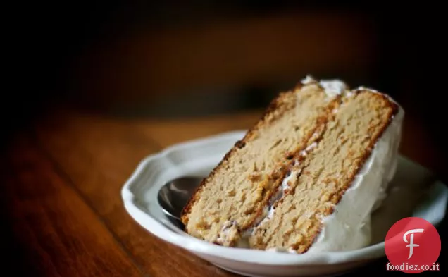 a: torta di farina di cocco con glassa di cocco