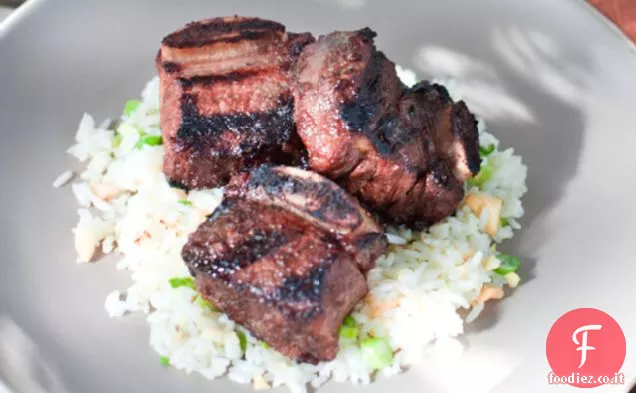 Costolette di Kalbi con riso alle noci di Macadamia