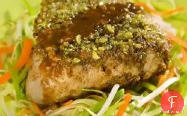 Bistecche di tonno incrostate di wasabi