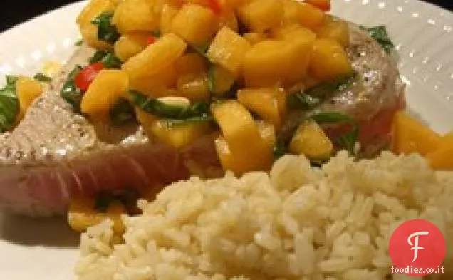 Bistecche di tonno con salsa di melone