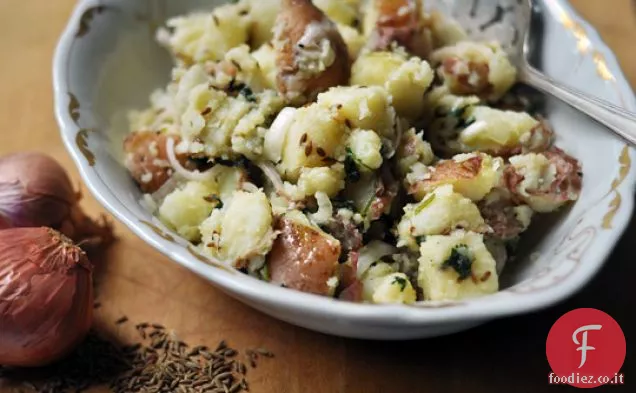 Insalata di patate calda con coriandolo e cumino tostato