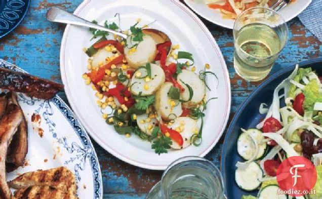 Insalata di patate Yukon Gold con peperoncini, coriandolo e cumino tostato