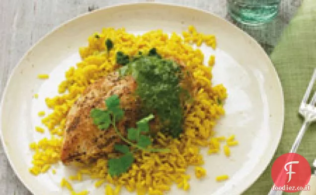 Pollo al curry con coriandolo Salsa di lime