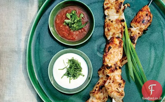 Shashlik di pollo marinato al pomodoro e coriandolo