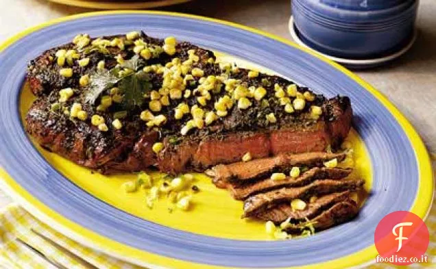 Coriandolo-Aglio Controfiletto con salsa di mais piccante