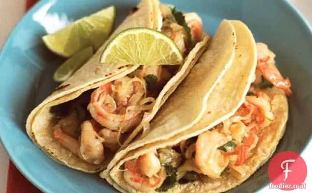 Tacos al coriandolo (Tacos de Camarones al Mojo de Ajo)