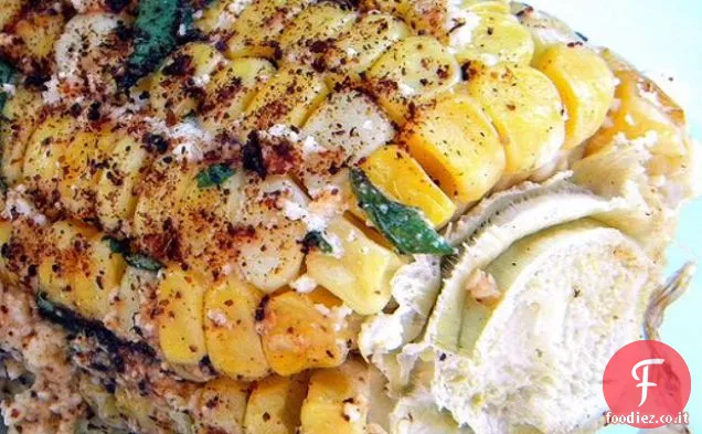 Mais arrosto con Queso, Coriandolo e Cile