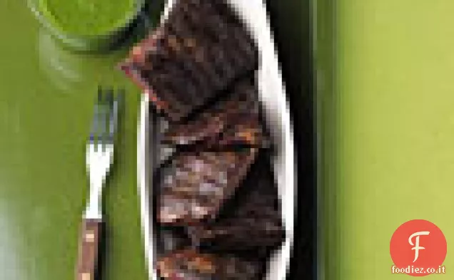 Gonna Bistecca con salsa di coriandolo Aglio