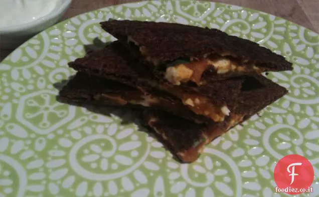 Settimana vegetariana: Quesadilla di zucca, feta e coriandolo