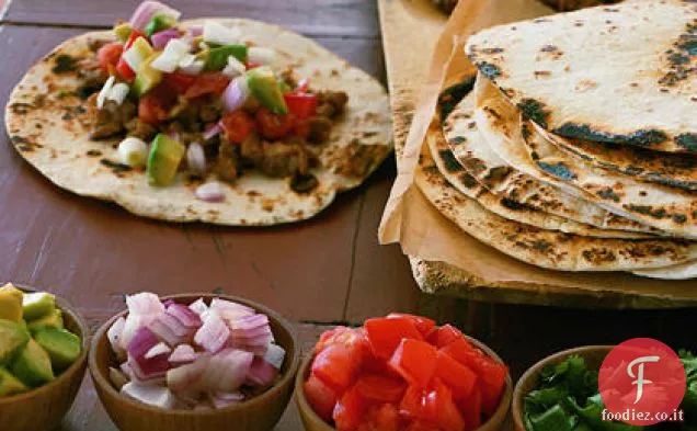 Fajitas di maiale tirato