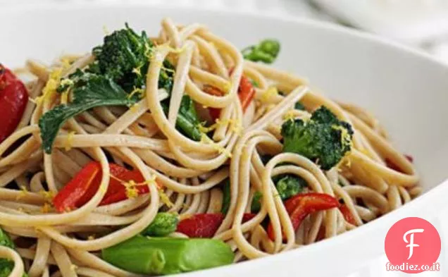 Linguine Con Broccoli e Peperoni Arrostiti