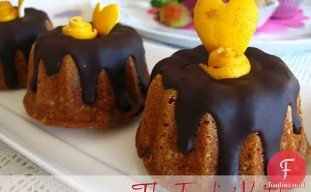 Mini Torte Arancioni con Ganache al Cioccolato