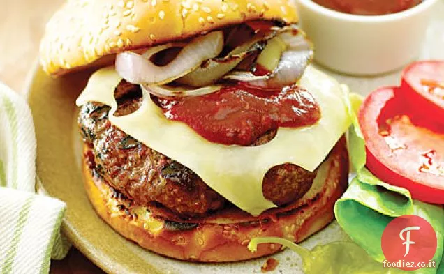 Hamburger nutriti con erba con salsa barbecue Chipotle