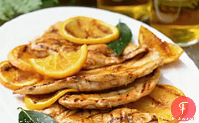 Paillards di pollo alla griglia all'arancia acida