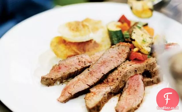 Bistecca di fianco con calde spezie marocchine