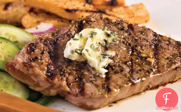 Striscia di bistecca con burro di Rosmarino